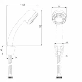 Dušas komplekts Rubineta  (klausule+pievads+turētājs)  625017 RUBINETA