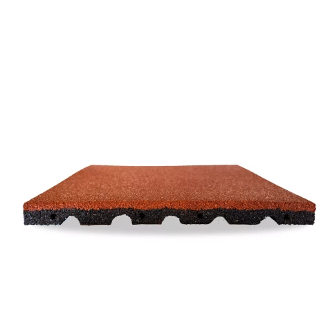 Gumijas flīzes 500x500x30mm sarkanas+ stipr.224gab/56m2/paletē