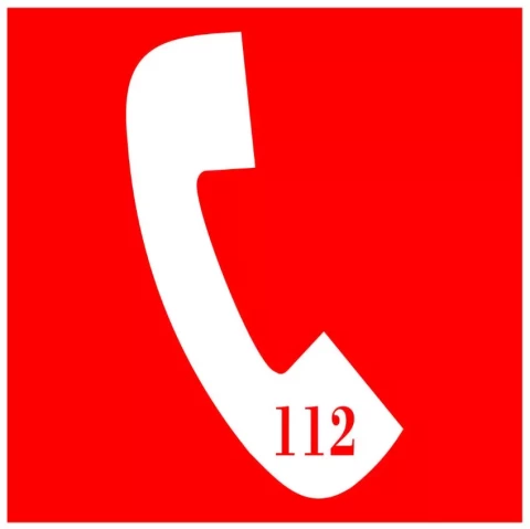 Sticker ''Call 01 or 112'' 10x10cm