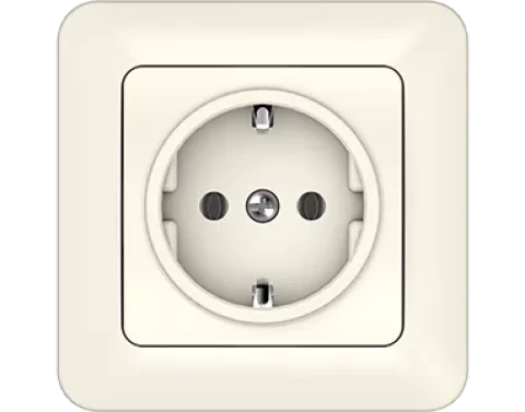 VILMA SL 250 ivory  socket with side earth with frame