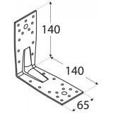 Leņķis 140x140x65x2.5mm, pastiprināts