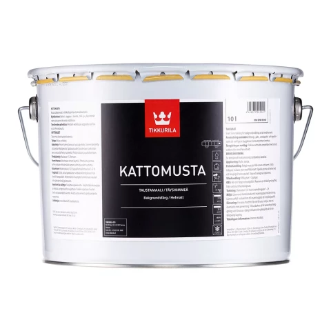 Tikkurila KATTOMUSTA 20L Глубоко матовая черная краска для потолков