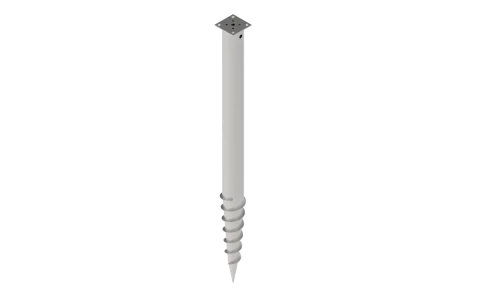 Screw pile with F-profile head, 100 x 1200 x 100 mm