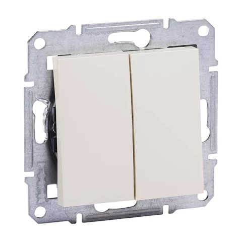 ASFORA Slēdzis 2-taust bez rāmja bēšs EPH0301423