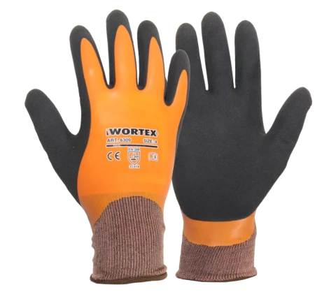 WORTEX ūdens izturīgi cimdi, dubults lateksa pārkl. XL/10