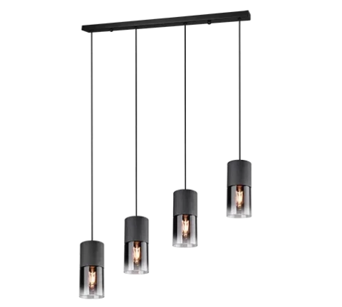 Griestu lampa TRIO Robin 4XE27 max28W D37cm melna 310600432
