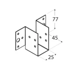 Light joist hanger 25x77x1.0 mm