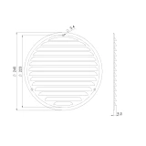 grille metal, Ø200mm, brown