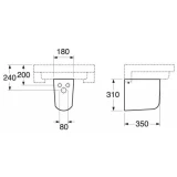 Gustavsberg izlietnes puskāja ARTIC 4930 balta, Izpārdošana xx
