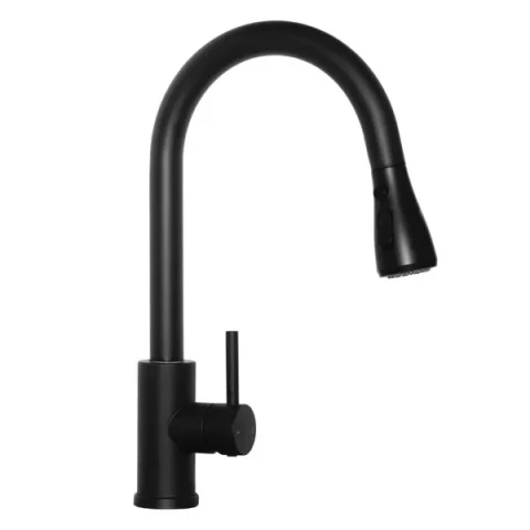 Kitchen faucet Steel S with hand shower, black RV020