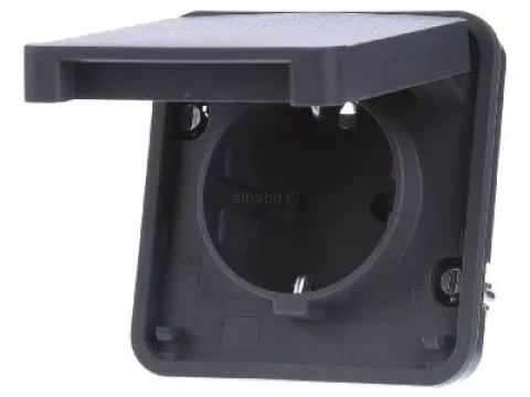 Iebūvējamā rozete BERKER 1-vietīga A/Z IP55 pelēks 47063515