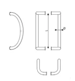 Handle large VALNES 250 70 2 stainless steel, polished