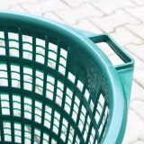 Garden basket with handles 50kg diameter 535mm height 405mm round green polypropylene TUV NORD