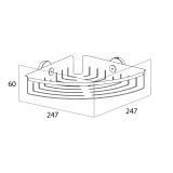 BOSTON corner shower basket 6x24.7x24.7cm, black stainless steel