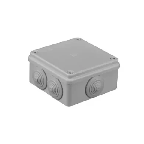 Nozarkārba virsapmetuma S-BOX IP65 100x100x50mm ar ievadiem pelēka