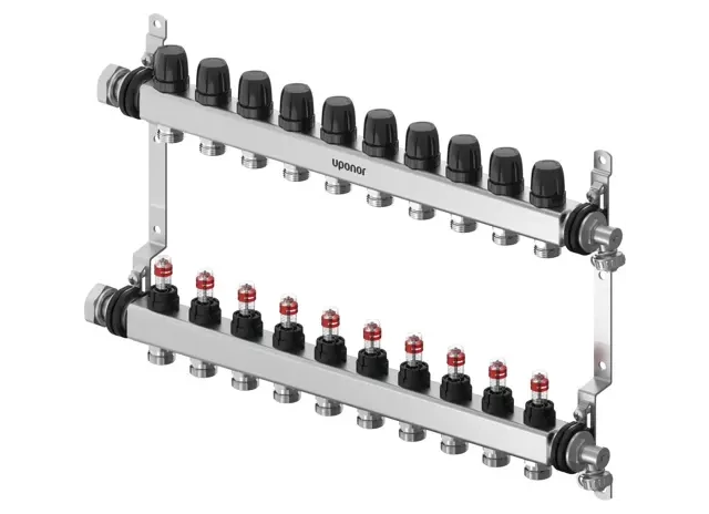 Uponor kolektors Vario S ar plūsmas mērītājiem FM, 10xG3/4", 1140841