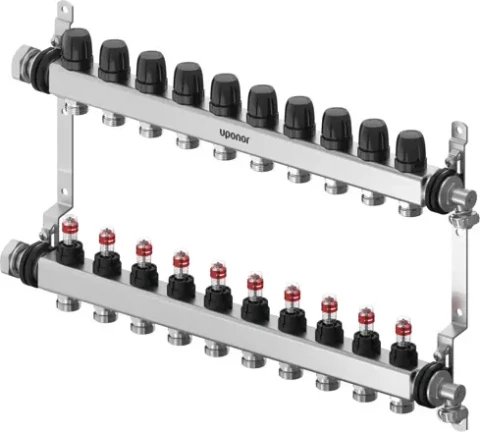 Uponor kolektors Vario S ar plūsmas mērītājiem FM, 10xG3/4", 1140841