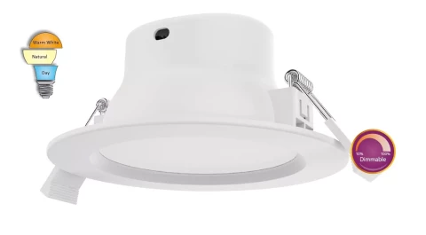 LED Gaismeklis 8W 700lm IP44/IP20 90 mm, 220-240V Dimmējams 3000K/4000K/6500K