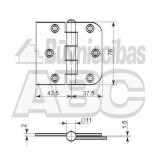 Петля 76x81mm белая