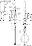 Hansgrohe Virtuves izlietnes maisītājs ar izvelkamu dušu Talis M54 210 1jet, hroms, HG72802000