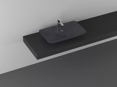 Uzliekama izlietne galda virsmai SistemaY Clear 65x39.5cm Anthracite