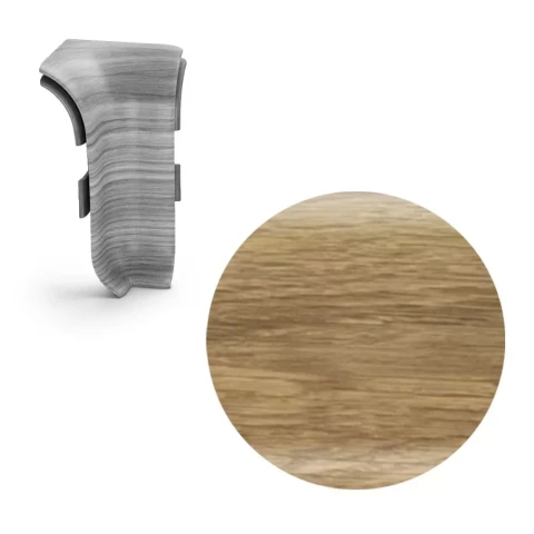 Grīdlīstes NGTW69 PVC kabeļiem  stūris iekš. ozols burbons