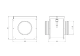 Ventilācijas filtrs,D125mm, 200x210x160mm