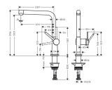 Hansgrohe Virtuves izlietnes maisītājs Talis M54 270 1jet, matēts melns, HG72840670