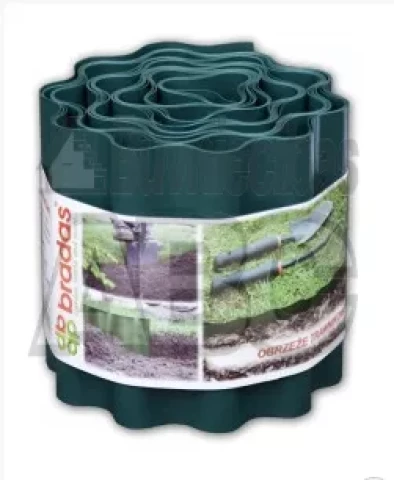 Dārza apmale 9mx15cm, zaļa