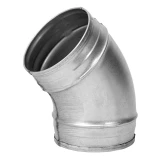 elbow metal, 45*- Ø125mm without rubber, extruded