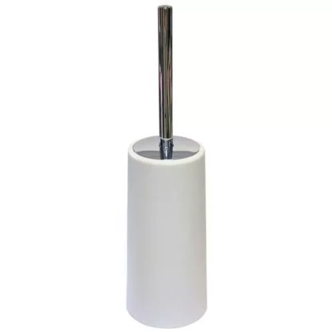 CALYPSO toilet brush with holder, white bowl, chrome lid.