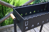 ABAS steel garden grill 32L with wooden handles and welded legs 75x30cm, H=79cm