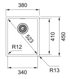 FRANKE izlietne BXX 210/110-34 Manual 380x450mm nerūs.tērauds pulēts 127.0372.501