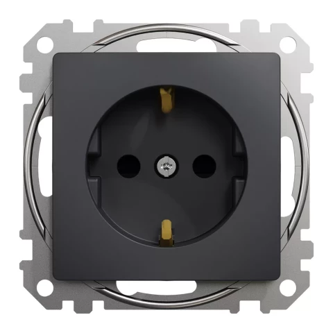 Sedna k-ligzda 1-viet. ar zemējumu,antracīts