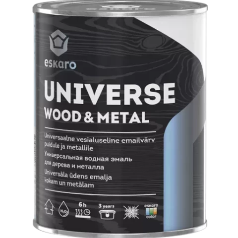 Eskaro UNIVERSE Wood&Metal TR 0.9L Universāla ūdens bāzes emalja kokam un metālam