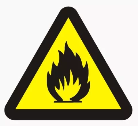 Sticker ''Flammable storage area'' H 12cm
