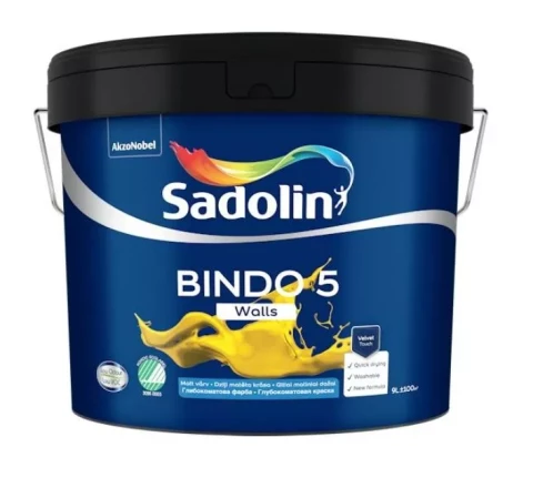 Sadolin BINDO 5 BC 8,37L Глубоко матовая краска для стен ТОЛЬКО ДЛЯ КОЛЕРОВКИ!