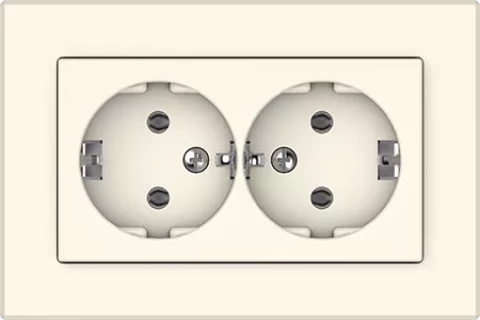 VILMA XP 500 ivory  socket double with side earth