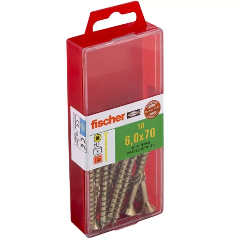 FISCHER Koka skrūves FPF-SZ 6.0x70 YZ 10gab/iep 61-653979