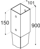 Drive-in post support (circular) 101x900x2.0mm