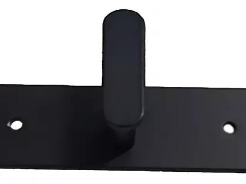 Hook with 3 clips, 23.3x3x3.7 cm, black