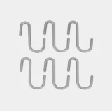 S-shaped hook CITY, metallic 6pcs.