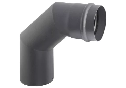 Līkums granulu krāsnīm 80mm/90', melns