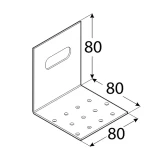 Leņķis 80x80x80x2.0mm, montāžas regulējams