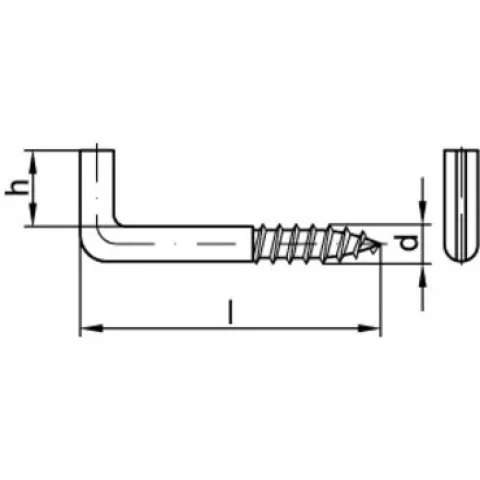 L-veida skrūve 4.0x50x18 GV cinkots (100)