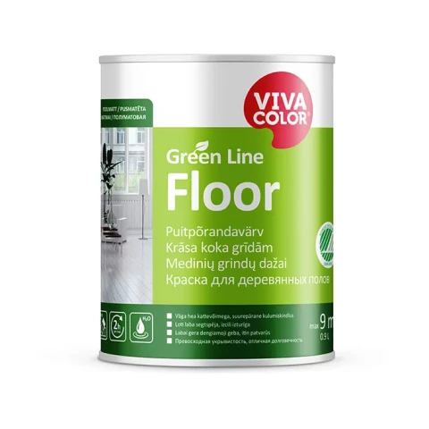 VIVACOLOR GL Floor A 0.9L Pusmatēta krāsa grīdām Green Line