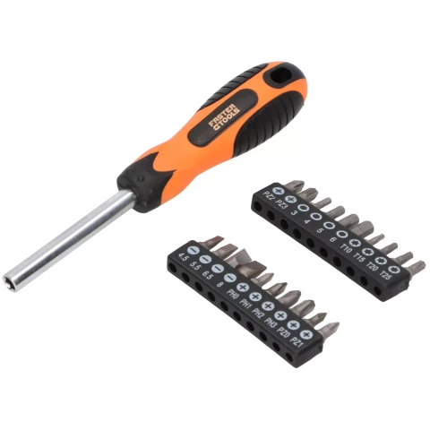 FASTER TOOLS Screwdriver with set of 20 bits