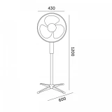 KOBI Ventilators ar statīvu VIENTO 45W 1.2m balts D43cm