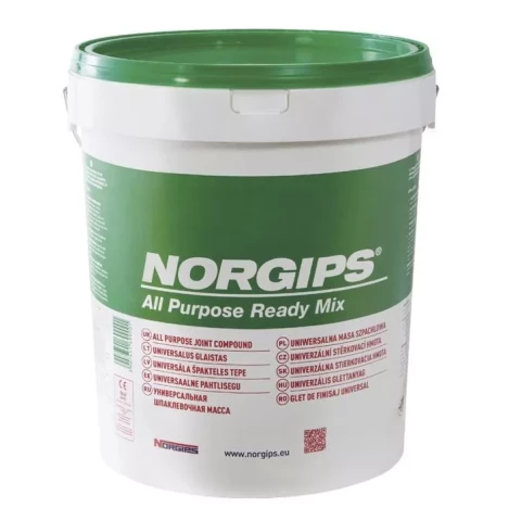 Norgips EXTRA FINISH 28kg Gatavā špakteļtepe (zaļā) špaktele