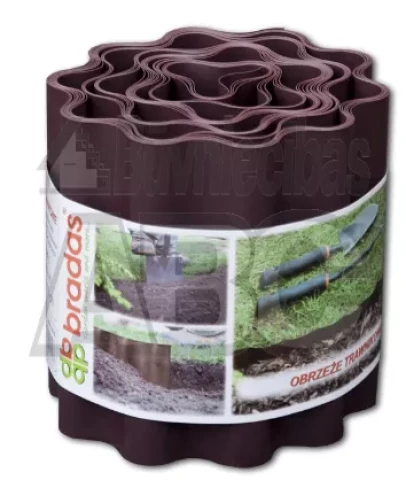 Dārza apmale 9mx15cm, brūna